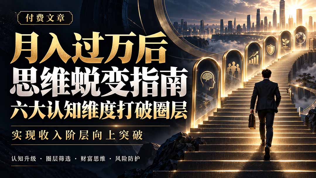 付费文章：月入过万后思维蜕变指南，六大认知维度打破圈层，实现收入阶层向上突破-阿灿学库