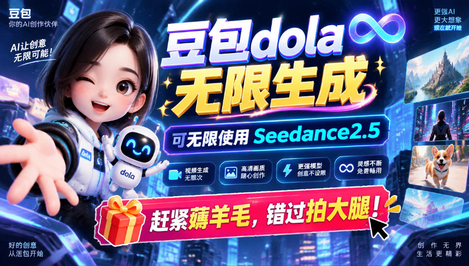 1029最新豆包dola无限生成技术，可以无限生成sseedance2.5，赶紧薅羊毛，和谐拍大腿-阿灿学库