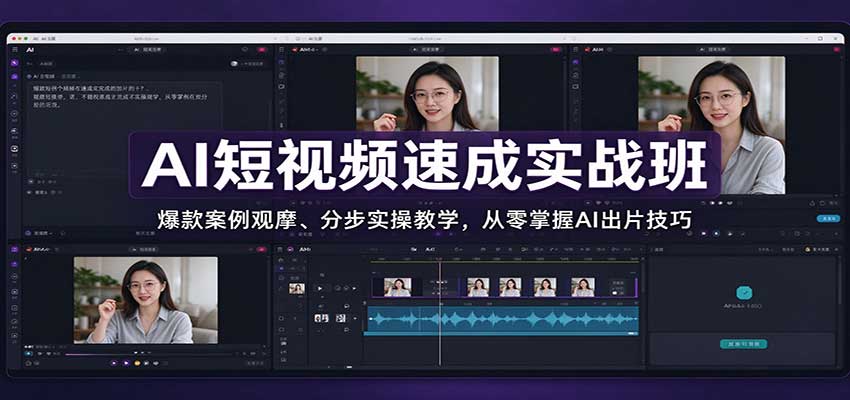 AI短视频速成实战班：爆款案例观摩、分步实操教学，从零掌握AI出片技巧-阿灿学库