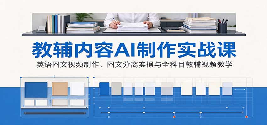 AI制作教辅内容实战课：英语图文视频制作，图文分离实操与全科目教辅视频教学-阿灿学库
