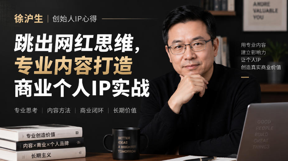 徐沪生创始人IP心得｜跳出网红思维，专业内容打造商业个人IP实战【文档】-阿灿学库