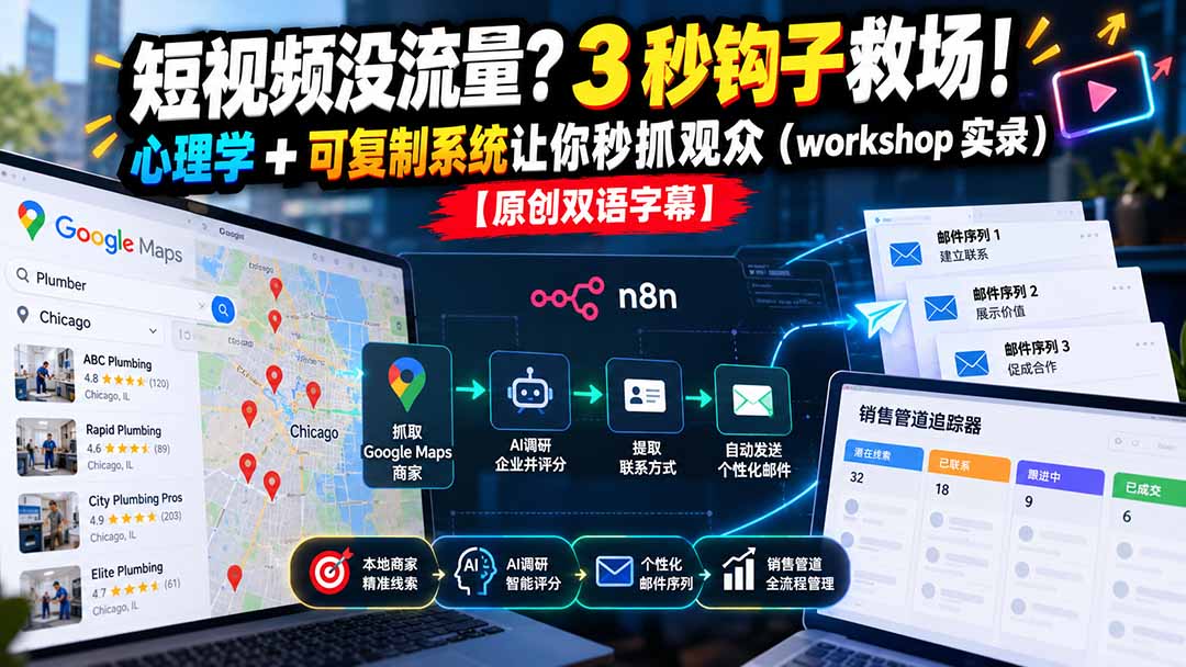 短视频没流量？3 秒钩子救场！心理学 + 可复制系统让你秒抓观众(workshop 实录-阿灿学库