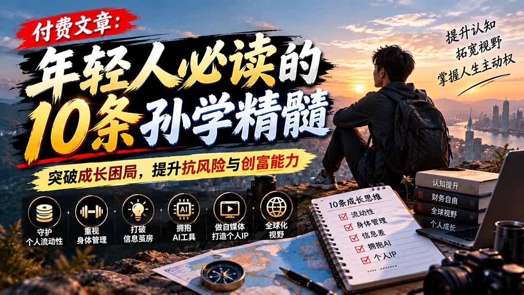 付费文章：年轻人必读的10条孙学精髓，突破成长困局，提升抗风险与创富能力-阿灿学库